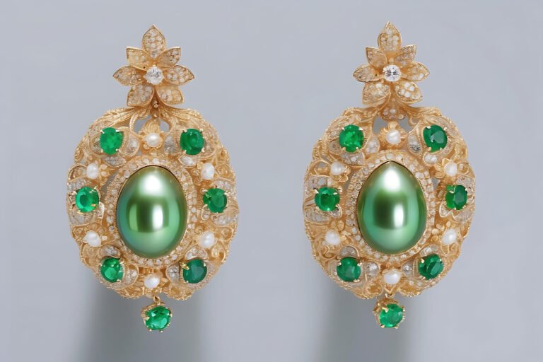 gold jade earrings
